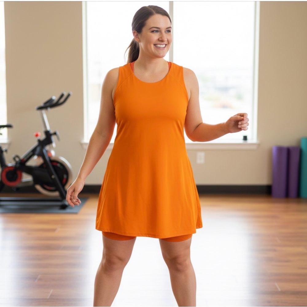 JoyLab Orange Sleeveless Active skort Dress